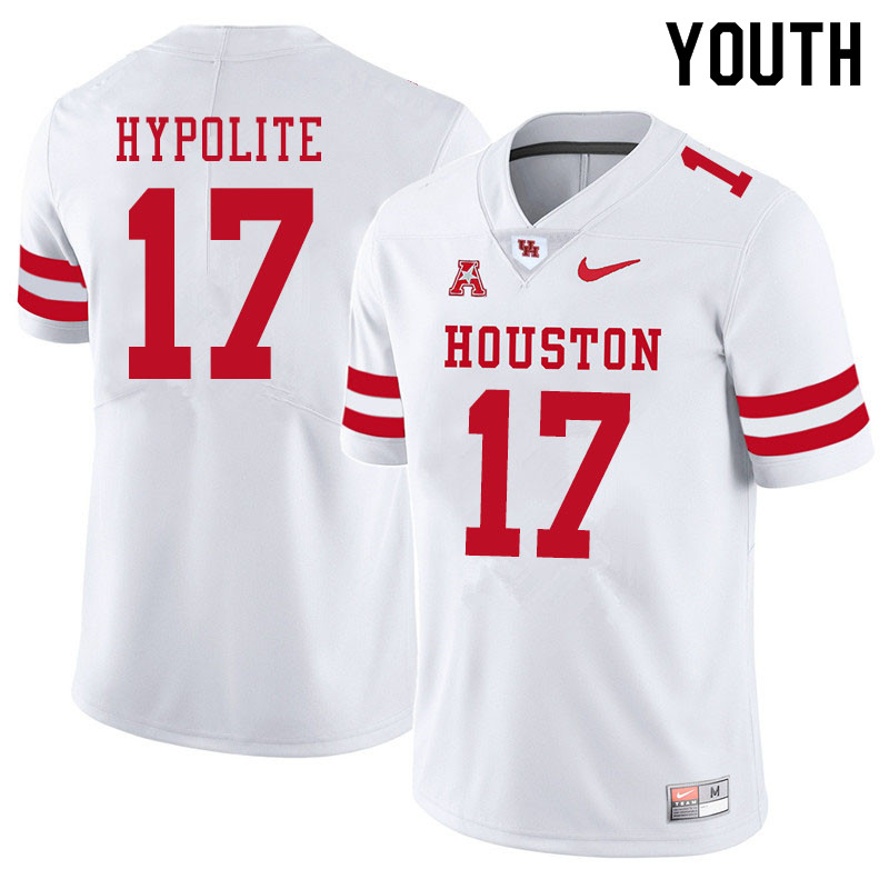 Youth #17 Hasaan Hypolite Houston Cougars College Football Jerseys Sale-White